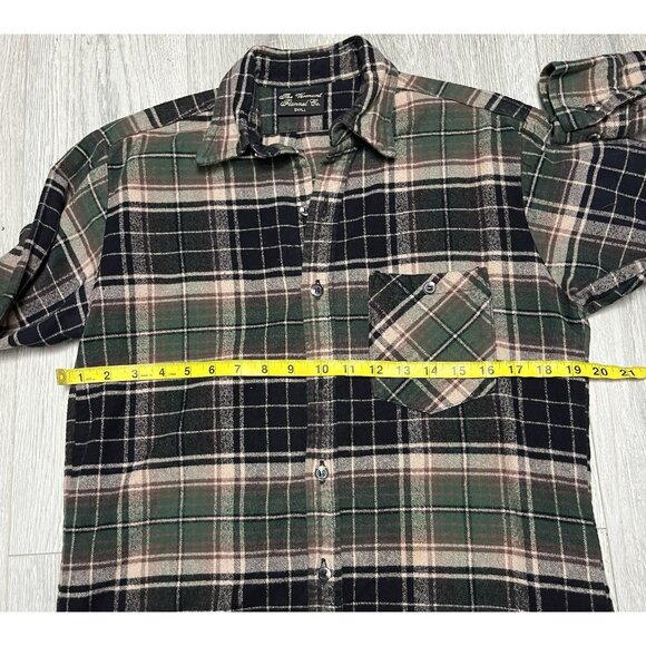 The Vermont Flannel Company Flannel Button Down Mens Small Plaid Black Green - Picture 5 of 5